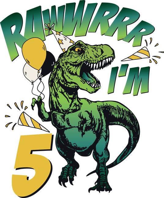 Szülinapos dínó rawww i'm 5