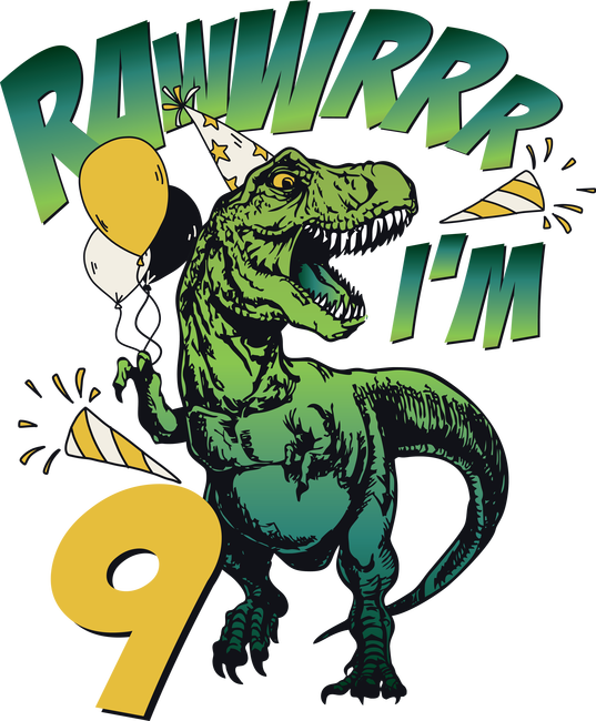 Szülinapos dínó rawww i'm 9