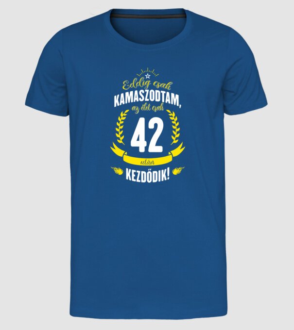  minta királykék pólón