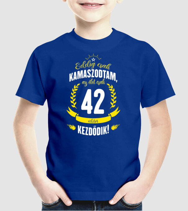  minta királykék pólón